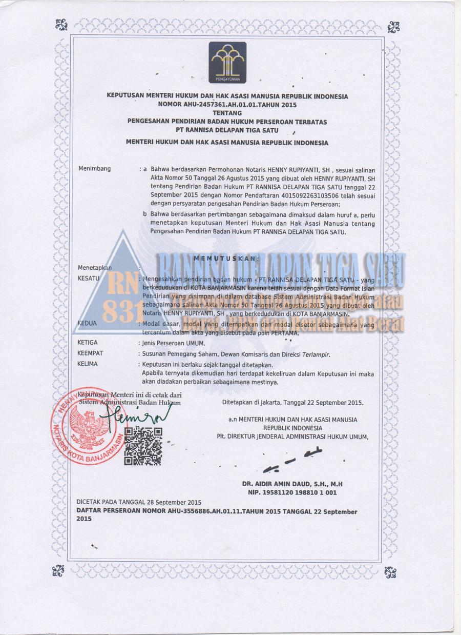 Keputusan Menhumkam 2